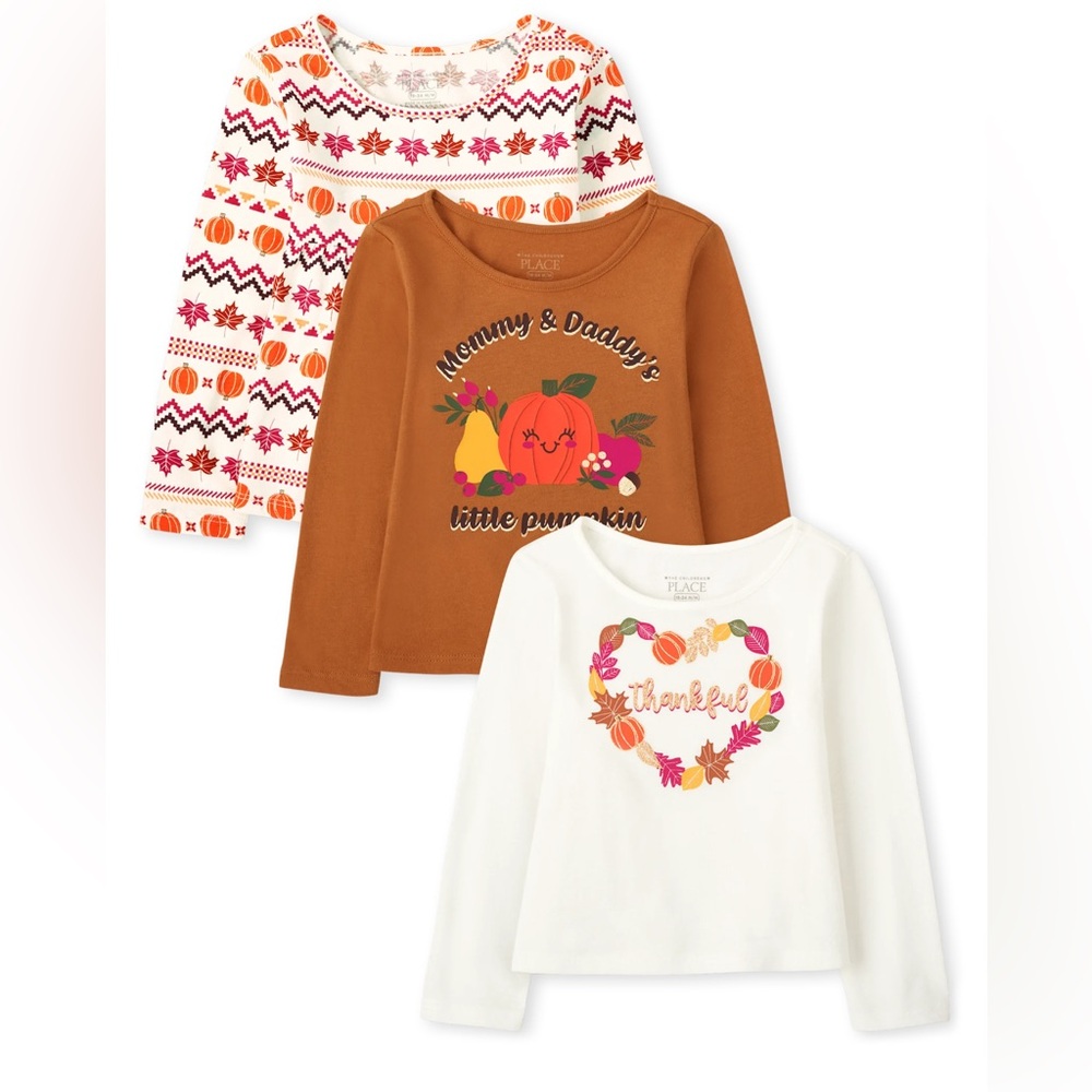 Toddler Girls Fall Top 3-pack